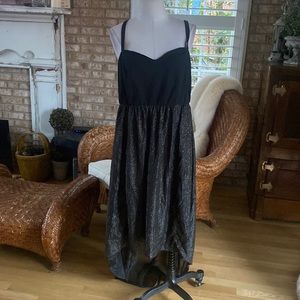 TORRID Sparkly Hi-Lo Sweetheart Dress Black Gold HI LO TANK DRESS 18 NO BELT